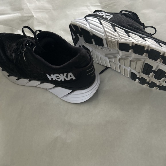 Hoka One One Gaviota 4 Mens Sz 13 Running Walking Sneakers Cushion Black White - Picture 9 of 9